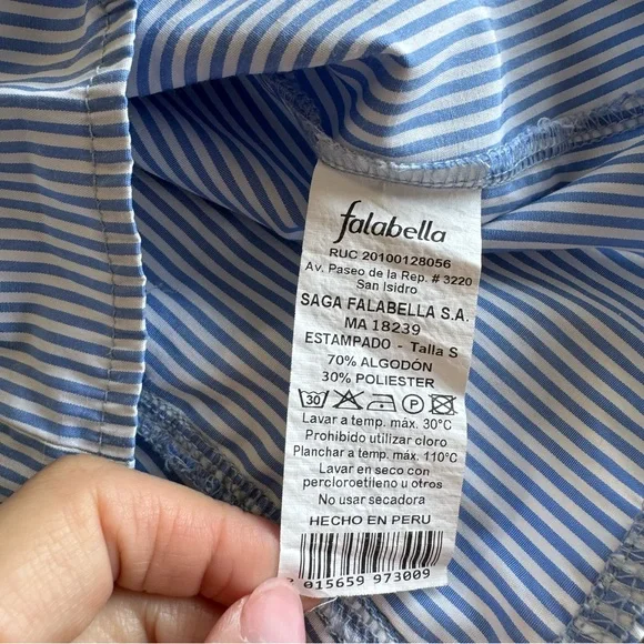 Bee Embroidered Sleeveless Button Down Blouse Ruffle Blue White Sybilla S - Picture 7 of 9